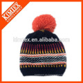 Invierno Nueva llegada Unisex Island Jacquard Knitting Hat Con Pom Pom